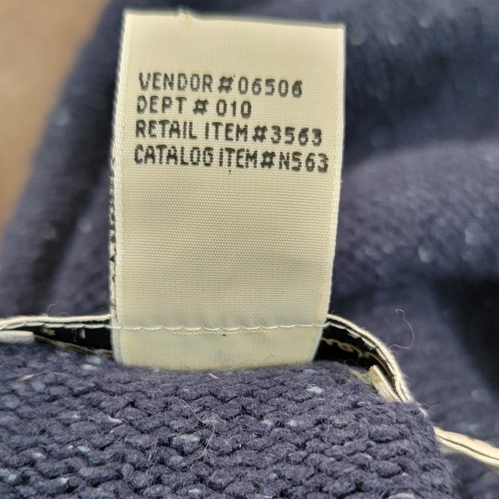 90s Vintg Eddie Bauer Heanly Sweater Women's L Navy Silk Cotton Linen Wool Cozy - Picture 12 of 12